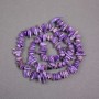 Charoite Beads on Thread, natural stone chip, 8×3 mm, length 40 cm ±