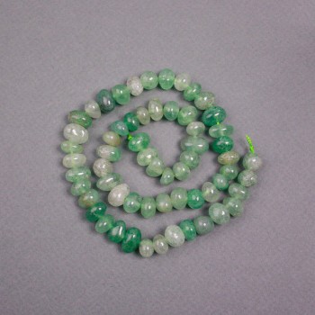 Beads on thread Nephrite natural stone, faceted, diameter 10x7 mm, length 39 cm