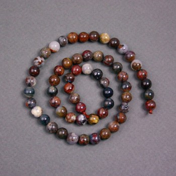Petersite Beads on String, Natural Stone, Smooth Bead, Diameter 7 mm ±, Length 39 cm ±