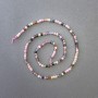 Tourmaline Assortment Beads on Thread, Natural Stone Cubes, Diameter 2.8x2.8 mm, Length 40 cm+