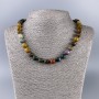 Jasper bead necklace, natural stone, faceted cubes, diameter 9x9 mm, length 50 cm