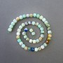 Chrysocolla and Lapis Lazuli Beads, Natural Stone, Faceted Cube, 7×7 mm diameter, 39 cm length on thread