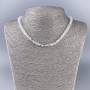 Rock Crystal Necklace with Faceted Cube Beads, diameter 5, 5x5, 5 mm ±, length 48 cm ±