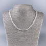Rock crystal necklace with faceted bead, 6 mm diameter, 47 cm length