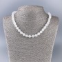 Necklace White Quartz (Acrylic) Smooth Beads, Diameter 8.5 mm, Length 46 cm