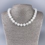 Necklace of White Quartz (Acrylic) Smooth Beads, 10.5 mm Diameter, 46 cm Long