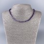 Amethyst Necklace with Natural Amethyst Faceted Cubes, Diameter 4.5×4.5 mm, Length 50 cm