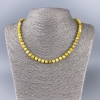 Yellow Jadeite Necklace with Faceted Cube Beads, Natural Stone, Diameter 5.5 x 5 mm, Length 50 cm