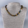 Jasper Necklace, natural gemstone, faceted cube beads, 8x8 mm diameter, 51 cm length