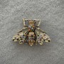 Brooch Butterfly with crystals and assorted stones, gold-toned metal 49x38 mm+