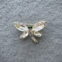 Butterfly Brooch with White Crystals, Golden Metal 20x28 mm+