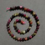 Tourmaline beads - natural gemstone, faceted round beads, 6mm diameter, 39cm length on thread