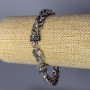 Bracelet-chain 'Lock' silver metal 6x8 mm links, 8 mm thickness, length 21 cm +