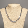 Opal Glass Necklace, Grey Chameleon, Smooth Beads, 8 mm Diameter, 49 cm Length