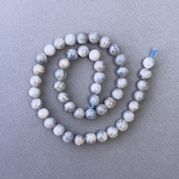 Labradorite Beads - Natural Stone, Smooth Round Beads, Diameter 8.5 mm, Length 39 cm