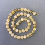 Beads of Hairy Rutilated Quartz, natural stone, smooth round beads, 8 mm diameter ±, 39 cm length ±