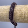 Bracelet, length 18-25 cm, thickness 12 mm, eco-leather, brown color, with adjustable closure