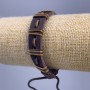 Bracelet, length 18-25 cm, thickness 12 mm, eco-leather, brown color, with adjustable closure