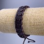Bracelet, length 18–25 cm, thickness 13 mm, brown eco-leather, with adjustable fastening