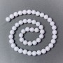 White Agate Beads (Pressed) — Smooth Round Beads, 8 mm Diameter ±, 40 cm Length ± on Thread