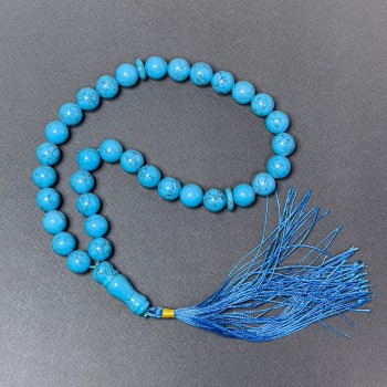 Turquoise Beads (Pressed) Smooth Ball Bead, 12 mm Diameter, 33 Beads, with Turquoise Inserts