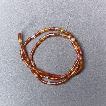 Faceted natural carnelian beads, diameter 2×5 mm, length 38 cm on thread
