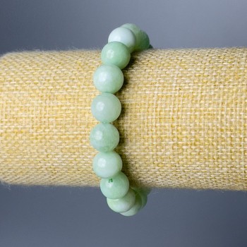 Amazonite Bracelet, Natural Stone, Smooth Beads, Diameter 10.5 mm, Length 18 cm (stretch)