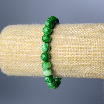 Chrysoprase bracelet (synthetic acrylic) with smooth beads, 8.5 mm diameter, 18 cm length (stretch)