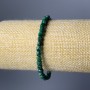 Malachite bracelet, natural stone, faceted cube, diameter 4.5 mm, length 18 cm (stretch)