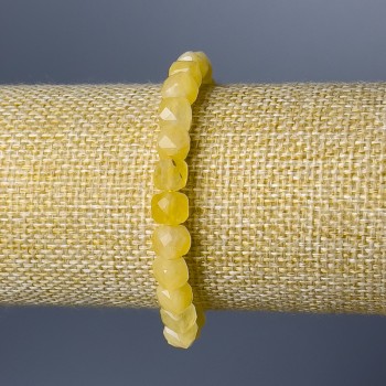 Citrine Bracelet with Natural Stone Faceted Cube