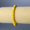 Yellow Jadeite Bracelet with Smooth Beads, 6.5 mm Diameter, 18 cm Length (Stretch)