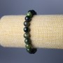 Diopside Bracelet, Natural Stone, Smooth Beads, 9 mm Diameter, 18 cm Length (Stretch)