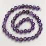 Beads of natural amethyst — faceted round beads on a thread, diameter 8 mm, length 38 cm