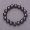 Synthetic Shungite Bracelet, Smooth Beads 12mm, Length 18cm (Elastic)