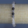 Rutilated Quartz Hairy Bracelet — natural stone, smooth beads, 6.5 mm diameter, 18 cm length (stretch)