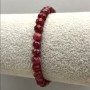 Rubellite Tourmaline Bracelet, Faceted Rondelle Beads, 6x5 mm, 18 cm (Stretch)
