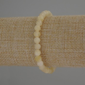 Citrine bracelet, natural stone, faceted beads, 6 mm diameter, 18 cm length (stretch)