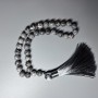 Prayer beads Gray Ocean Jasper (synthetic acrylic) smooth beads, 8 mm diameter, 33 beads, with metal inserts