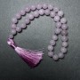 Pink Quartz Beads, Natural Stone, Smooth Round Beads, Diameter 12.5 mm ±, 33 Beads, with Metal Inlays
