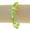 Green Crystal Bracelet, Chromodiopside-Toned, Faceted Beads, 10×12 mm Diameter, 18 cm Length (stretch)