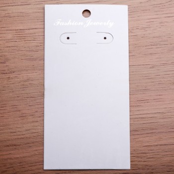 Earrings display card 11.5 × 6 cm, white cardboard, 100 pcs