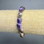 Charoite bracelet, natural faceted beads, 9×11 mm diameter, length 18 cm ± (stretch)