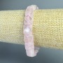 Pink Quartz Bracelet, natural stone, flat faceted cube beads, 9x9x5 mm, 5 mm ±, length 18 cm ± (stretch)