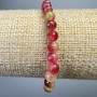 Bracelet with Multicolored Tourmaline - Faceted Beads, 6mm Diameter, 18cm Length +/- (Stretch)