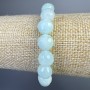 Angelite Bracelet - Natural Stone, Faceted Bead, 10 mm Diameter, 18 cm Length (Stretch)