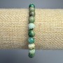 Chrysocolla bracelet, natural stone, smooth beads, 6.5 mm diameter, 18 cm length (stretch)