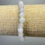 Aquamarine Bracelet, natural stone, faceted bead, 6 mm diameter +-, length 18 cm +- (stretch)