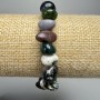 Mossy Agate Bracelet, natural stone, faceted beads, diameter 12 x 7 mm, length 18 cm (stretch)