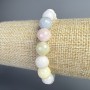 Morganite Bracelet with Natural Stone, Faceted Bead, 10mm Diameter, 18cm Length (Stretch)