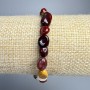 Mookaite Jasper Bracelet, natural stone, faceted beads, 6x9mm diameter ±, length 18cm ± (stretch)